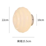 LED Background Wall Wave Wall Lamp Bedroom Balcony Ceiling Lamp Cream Retro Aisle Cloakroom Decorative Wall Lamp 6