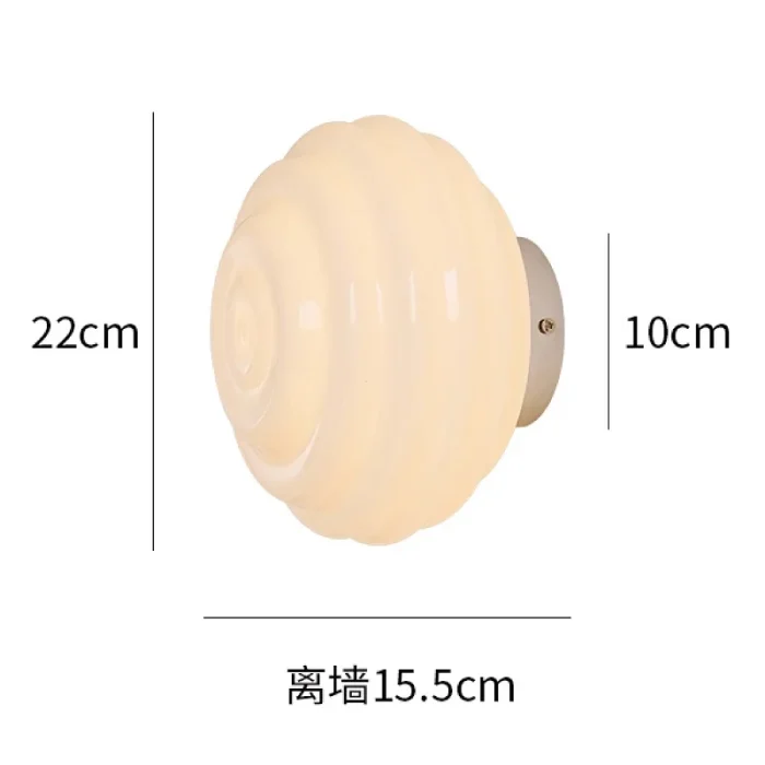 LED Background Wall Wave Wall Lamp Bedroom Balcony Ceiling Lamp Cream Retro Aisle Cloakroom Decorative Wall Lamp 6