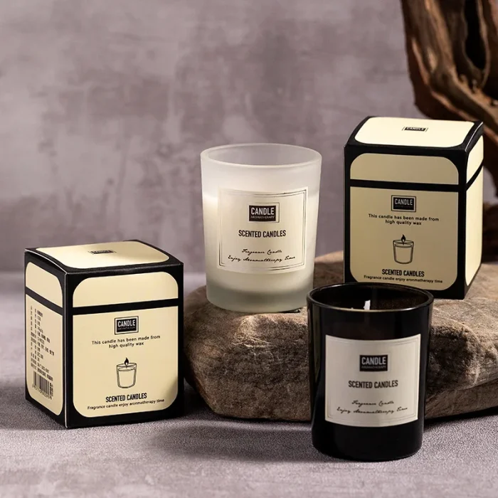 1Pc Modern European Plant Scent Aromatherapy Candle Living Room Bedroom Air Purification Enduring Fragrance Candle Cups Decor 2