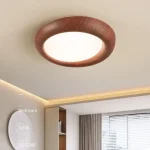 LED Nordic Ceiling Light Wooden Acrylic Walnut Color Original Wood Color Full Spectrum Lamps For Bedroom Study Corridor Fixtures 1