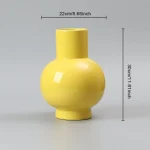 Creative Colorful Big Belly Bright Glazed Ceramic Vase Ornaments Living Room Homestay Desktop Flower Arrangement Art Vase Crafts 6