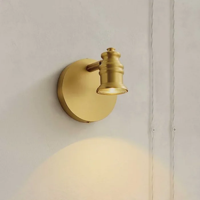 Retro All-copper Bathroom Decorative Picture Mirror Headlight Bathroom American LED Waterproof Wash Mirror Bedroom Bedside Lamp 1