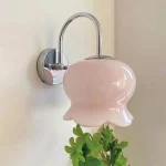 G9 French Simple Bow Cream Bell Orchid Copper Glass Wall Lamp Corridor Aisle Bedside Bedroom Decorative Lamp 3