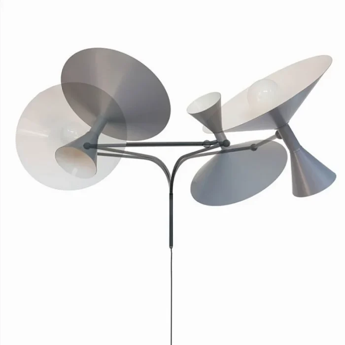 Nordic Living Room Retro Horn Decoration Bedroom Swing Arm Wall Lamp Free Wiring Bedside Industrial Installation Lighting 5