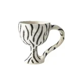 Nordic retro ins high-footed ceramic mug coffee cup water cup creative leopard zebra striped ceramic dessert ice cream cup bowl 5