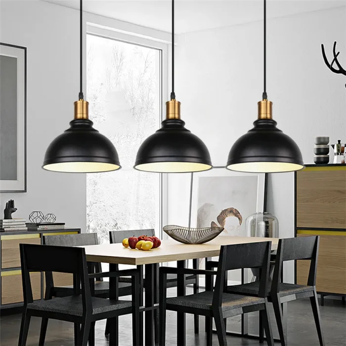 Retro Industrial Pendant Light Vintage Loft Pendant Lamp Dome Shade Decor for Home Kitchen Bar Restaurant Hanging Light E27 3