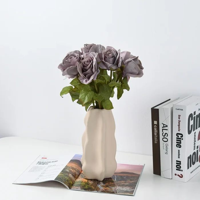 Creative minimalism ceramic vase living room TV cabinet restaurant desktop hydroponic flower arrangement flower home decoration 3