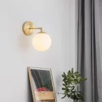 Copper Glass Ball Wall Light Bathroom LED Mirror Headlight Bedroom Bedside Dining Room Interior Decoration Wall Lamp 1