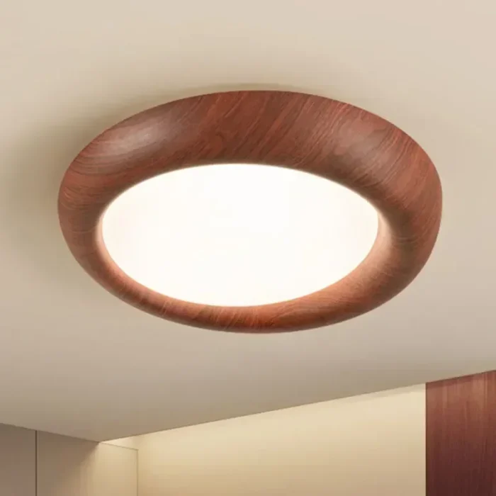 LED Nordic Ceiling Light Wooden Acrylic Walnut Color Original Wood Color Full Spectrum Lamps For Bedroom Study Corridor Fixtures 2