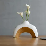 Creative electroplating golden shaped ceramic vase simple and modern interior decoration home decoration accessories crafts 2