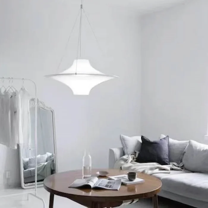 French Cream Style Modern Restaurant Bedroom Designer Hotel Villa Acrylic Flying Saucer Chandelier 4