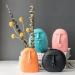 Nordic INS simple creative ceramic vase dry flower art face florist living room home decoration display vases 4