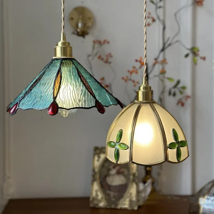 Handmade Retro Brass Chandelier Nordic Small Fresh Restaurant Cafe Bay Window Four Leaf Clover Chandelier Decorative Lamps 1
