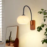 Wood Glass Wall Light Adjustable Angle Bedroom Headboard Living Room Light Room Decor Entrance Lighting  Nordic 3