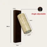 Retro Wall Lamp Yellow Travertine Entrance Aisle Bedside Wall Lamp Cream Style Bed Breakfast Wall Lamp 5