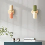 2 Heads Nordic LED Wall Lamps Cream Macaron Wall Light Fixture Bedside Lamp Decor E27 Wall Sconce Aisle Living Room Home Indoor 5