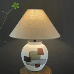 Ceramic Fabric Table Lamp Retro Living Room Atmosphere Lamp Floor Lamp Bedroom Decorative Lamp 2
