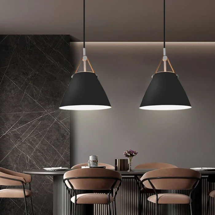 Nordic Minimalist Pendant Lamps Personality LED Hanging Light Bedroom Living Room Lamp Hotel Restaurant Bar Belt Chandelier 6