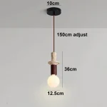 Bedroom Bedside Solid Wood Chandelier Modern Minimalist Geometric Dining Room Lamp Interior Decoration Lighting Fixtures 6