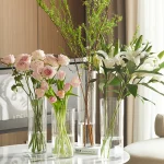 Acrylic Clear Large Tall Cylinder Flower Vase Anti-shatter Plastic Transparent Vases Unbreakable Wedding Home Hydroponic Decor 1