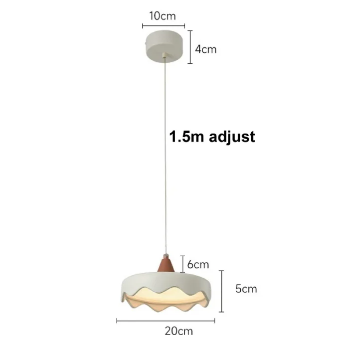 Cream Wind Bedroom Bedside Lamp Chandelier Modern Minimalist Restaurant Single Head Egg Tart Chandelier Warm Children's Room Lam 6