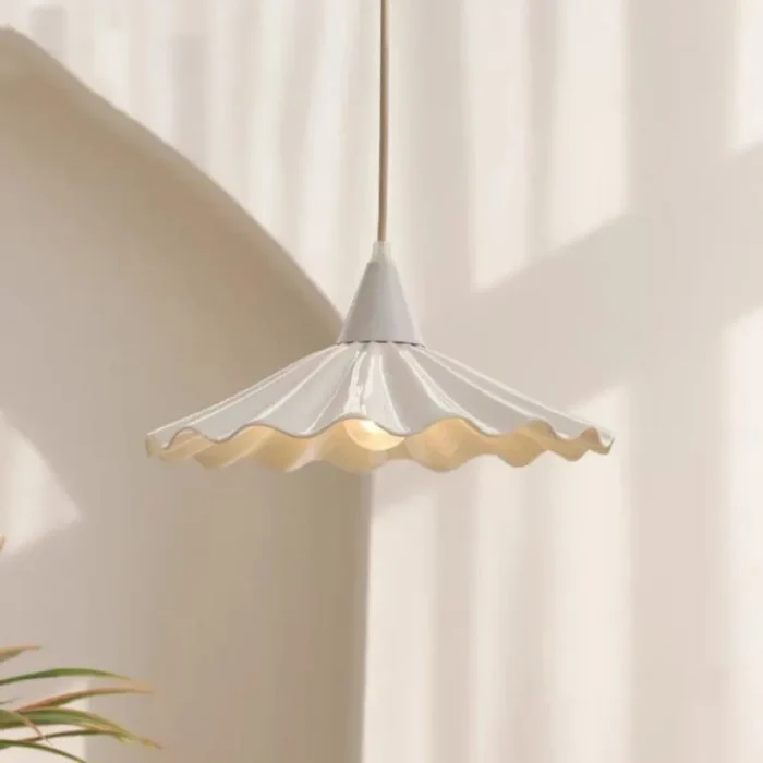 Simple Lotus Leaf Chandelier Cream Living Room Minimalist Versatile Ceramic Lace Lamp Restaurant Bar Decorative Chandelier 1
