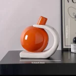 Nordic Geometric Ceramic Vase Ornaments Living Room Wine Cabinet TV Cabinet Desktop Art Dry Flower Vase Wedding Vase Decoration 6