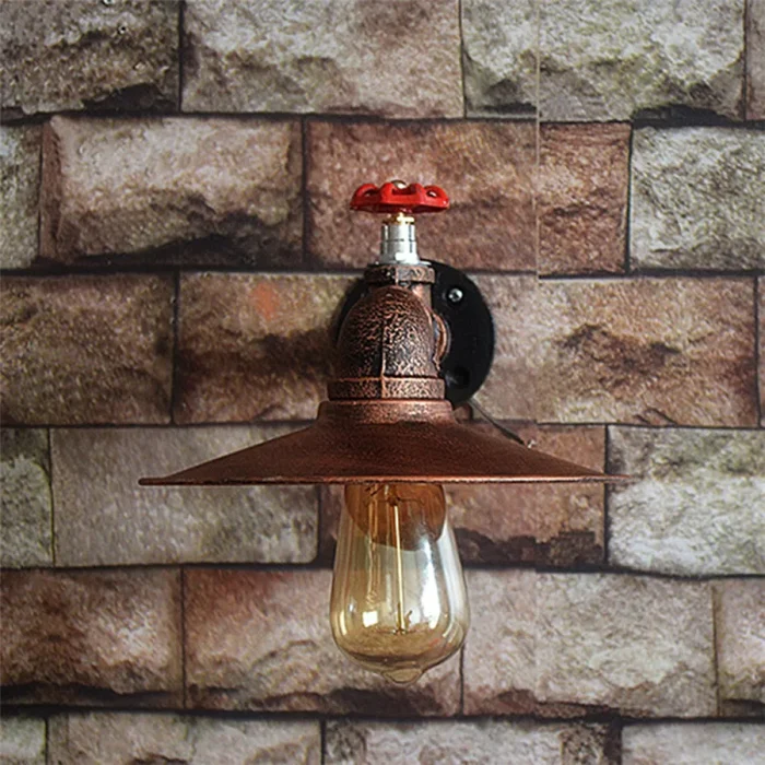 American Retro Sconce Wall Lamp Vintage Indusitrial Wall Light E27 Plated Iron Lampshade Home Deco Lighting Fixtures Luminaria 1