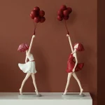 Luxury Creative Balloon Girl Decoration for Home Figure Sculpture Statue Living Room Bedroom Desk Ornaments Craft Christmas Gift 2