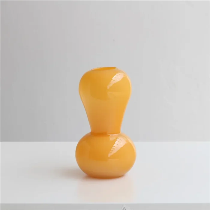 Nordic Minimalist Orange Glass Vase Ornaments Living Room Dining Table Flower Arrangement Art Vase  Home Decoration Accessories 3