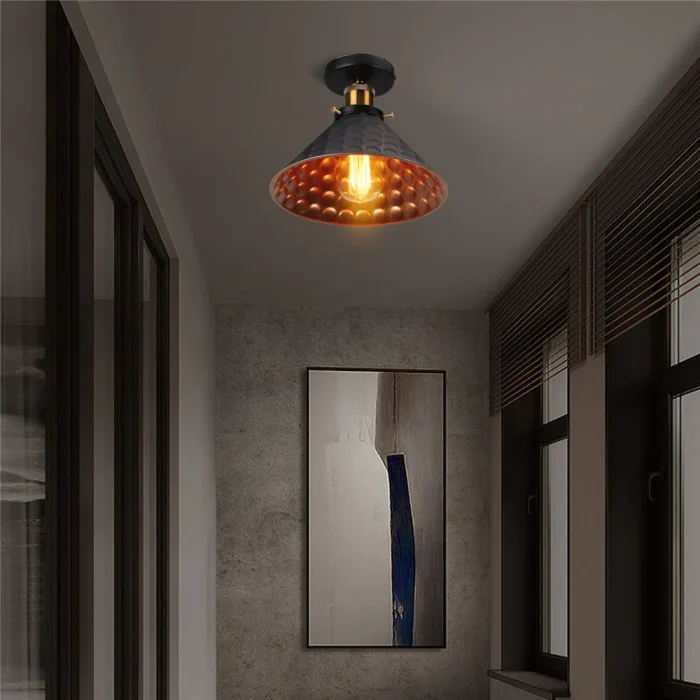 Retro Industrial Ceiling Light Modern Nordic Flush Mount Ceiling Lamps Shade for Dinning Room Living Room Indoor Lighting Decor 4