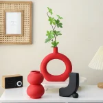Ceramic Vase Decor Nordic Style Home Decor for Room Decor Dried Flower Vase for Decoration Original Vase Houses Decoration 2