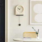 MOMO 2024 New Korea Cream Style Wall Clock Living Room Clocks Home Decor Digital Clocks Modern Design Swinging Pendulum Clock 1