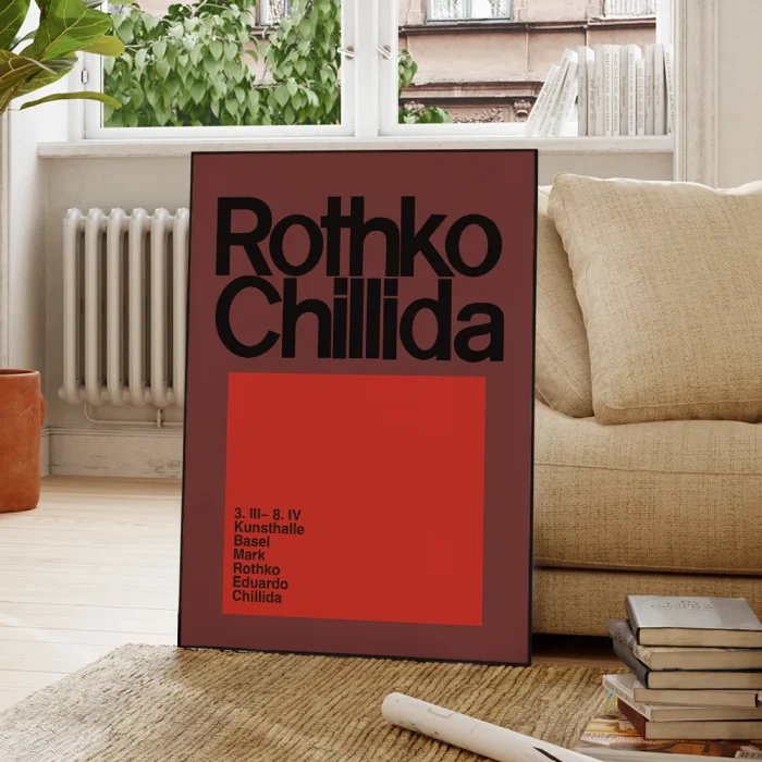 Modern Geometry Abstract Rothko & Chillida Quotes Wall Art Aluminum Frame Prints Canvas Painting Poster Living Room Home Decor 2