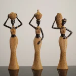Creative Vintage Resin Weave African Art Lady Sculpture Ornaments Living Room Entrance Wine Cabinet desktop Figure Statue Crafts 1
