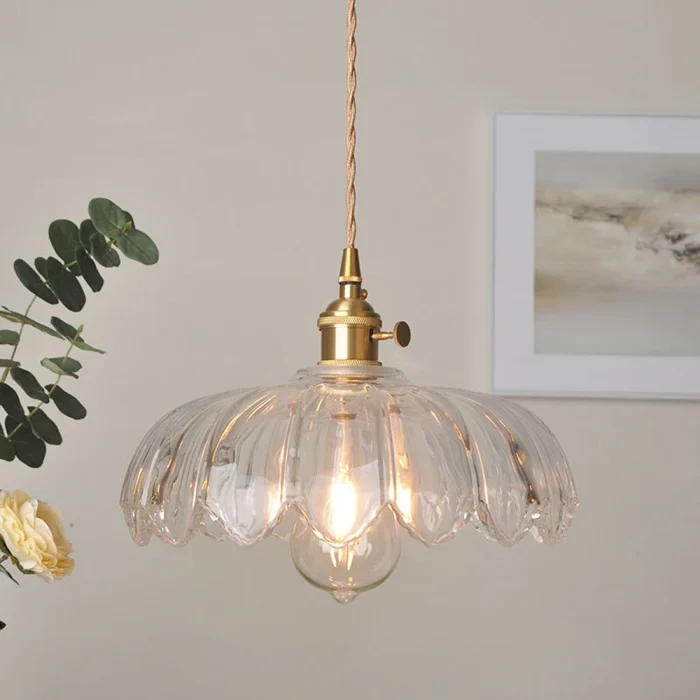 Nordic Retro Glass Pendant Light Modern Hanging Lamp Living Room Decor Luminaire Hall Bedroom Dining Room Indoor Fixture Lustre 6