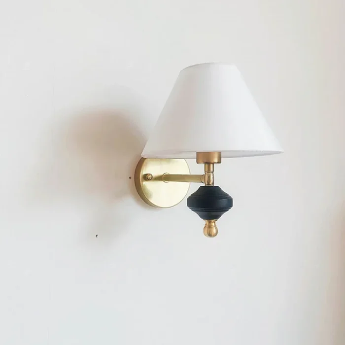 French Retro Fabric Wall Lamp Simple American Bedside Bedroom Living Room Decorative Wall Lamp Indoor Atmosphere Lamp 2