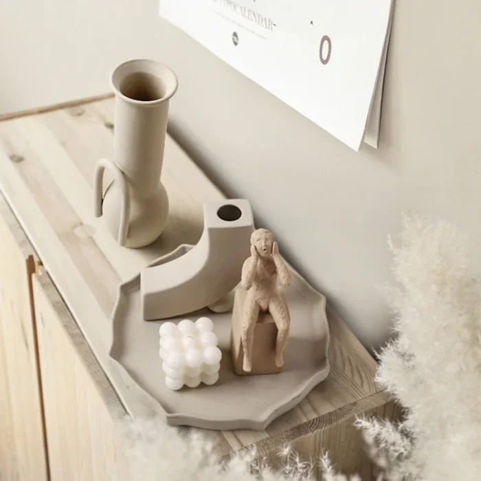 Ins Nordic Home Decoration Ceramic Table Flower  Accessories Modern White Plant Art Decor Crafts Wedding Vase for Centerpieces 2