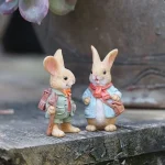 American Country Simulation Rabbit Resin Ornaments Outdoor Garden Balcony Flowerpot Micro Landscape Fleshy Pot Crafts Decoration 1