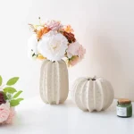 Nordic Ins Pumpkin Shape Ceramic Vase Ornament Living Room Dining Table Flower Arrangement Container Home Decoration Accessories 2