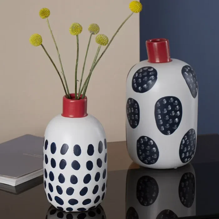 Chinese creative ceramic vase decoration retro dried flower vase living room living room desktop decoration home decoration 4