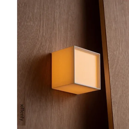 Square cloth wall lamp staircase decorative ambiance bedroom aisle light tea room homestays living room background wall 1