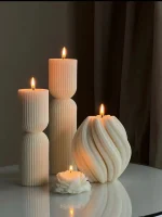 Luxury Decoration Candle Nordic Geometric Scented Candles Aesthetic Big Home Decorative Candles Table Decoration And Accessories 6