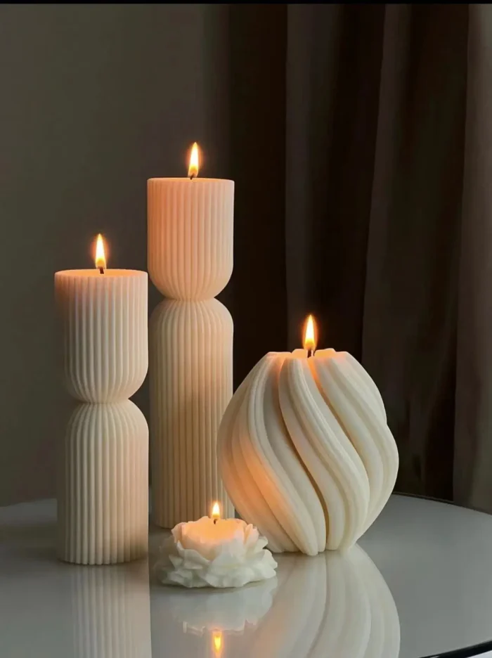 Luxury Decoration Candle Nordic Geometric Scented Candles Aesthetic Big Home Decorative Candles Table Decoration And Accessories 6