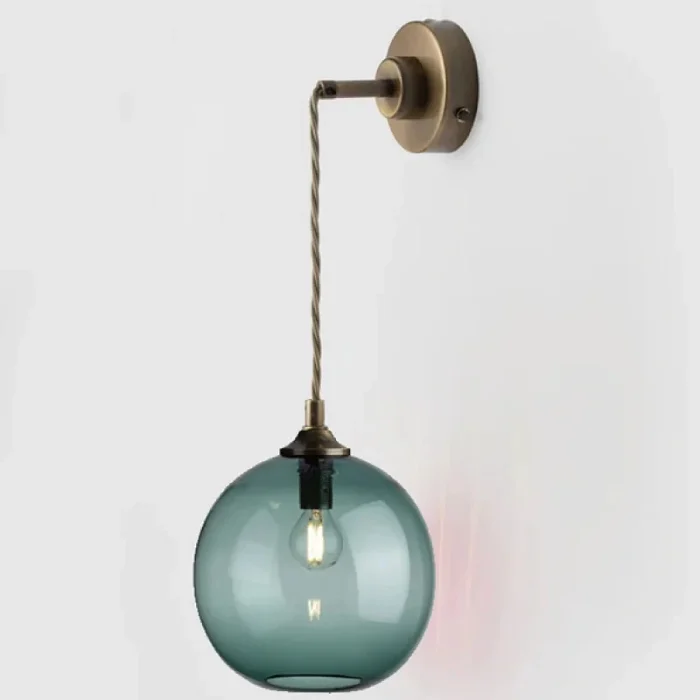 E27 Colored Glass Wall Lamp Nordic Modern Living Room Background Wall Lamp Personalized Bedroom Bedside Lamp Corridor Lamp 1
