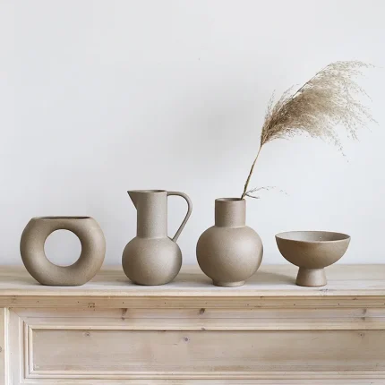 Ceramics Flower Vases Nordic Home Decoration Accessories Living Room Flower Arrangement Container Wedding Vase for Centerpieces 2