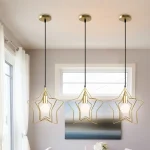 Retro Loft Led Pendant Lights Pentagram Coffee Shop Hotel Decoration Restaurant Bar Iron Art Hanglamp shape adjustable 3