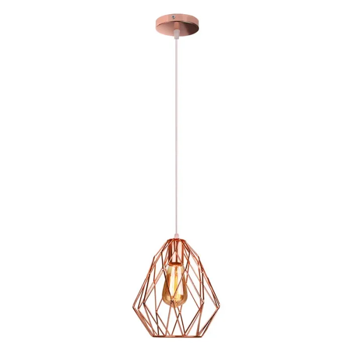 Iron Metal Cage Pendant Lamp Industrial Vintage Hanging Ceiling Light Fixture for Kitchen Island Dining Room Farmhouse Foyer 3