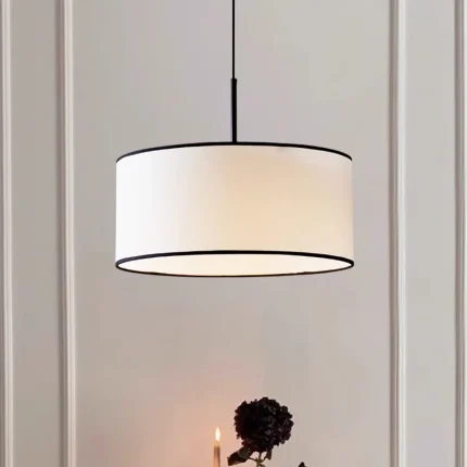 E27 Retro Cream Style Living Room Fabric Chandelier French Restaurant Decorative Lamp Bedroom Room Lighting 1