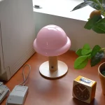 Mushroom Table Lamp Rechargeable Glass Bedroom Bedside Ornaments Creative Atmosphere Lamp Interior Decoration Small Table Lamp 5